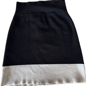 Theory black and white color block midi skirt size